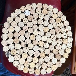 New cork platter with copper ring